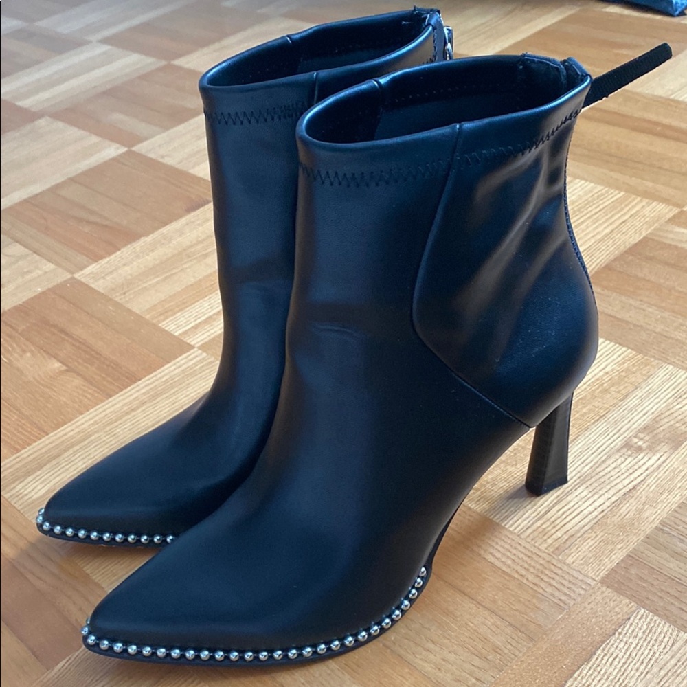 BCBGeneration Black Heeled Boots with Studded Detail